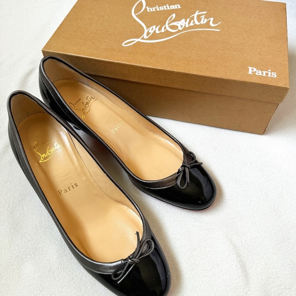 Christian Louboutin Shoes - Marica Balla 45 Patent Calf Kitten Heel 36